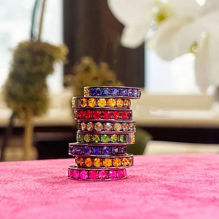 Medium Pink Sapphire Stacker Band