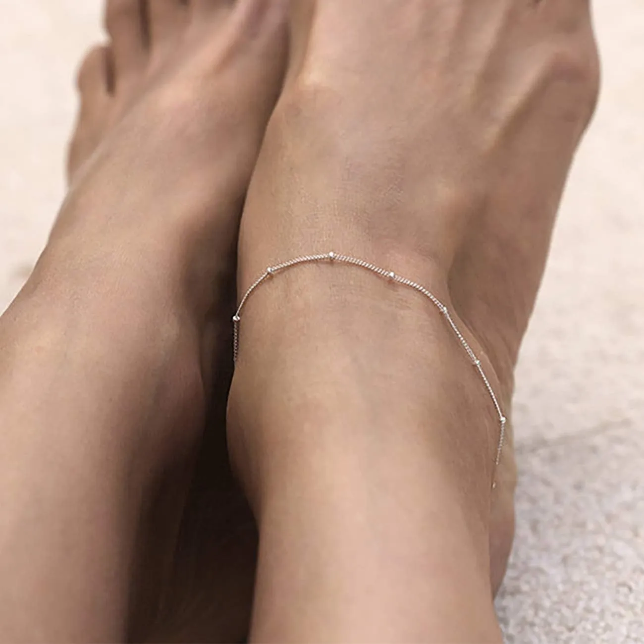 MEVECCO Anklet for Women Gold Chain 14K Gold Plated Dainty Boho Beach Summer Simple Foot Jewelry Ankle Bracelet