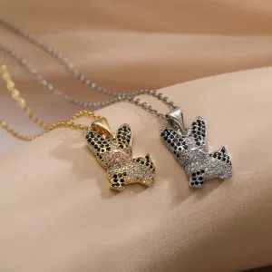Minimalist Dog Geometric Copper Pendants
