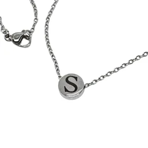 Minimalist Initial Necklace - Personalized Bead Pendant