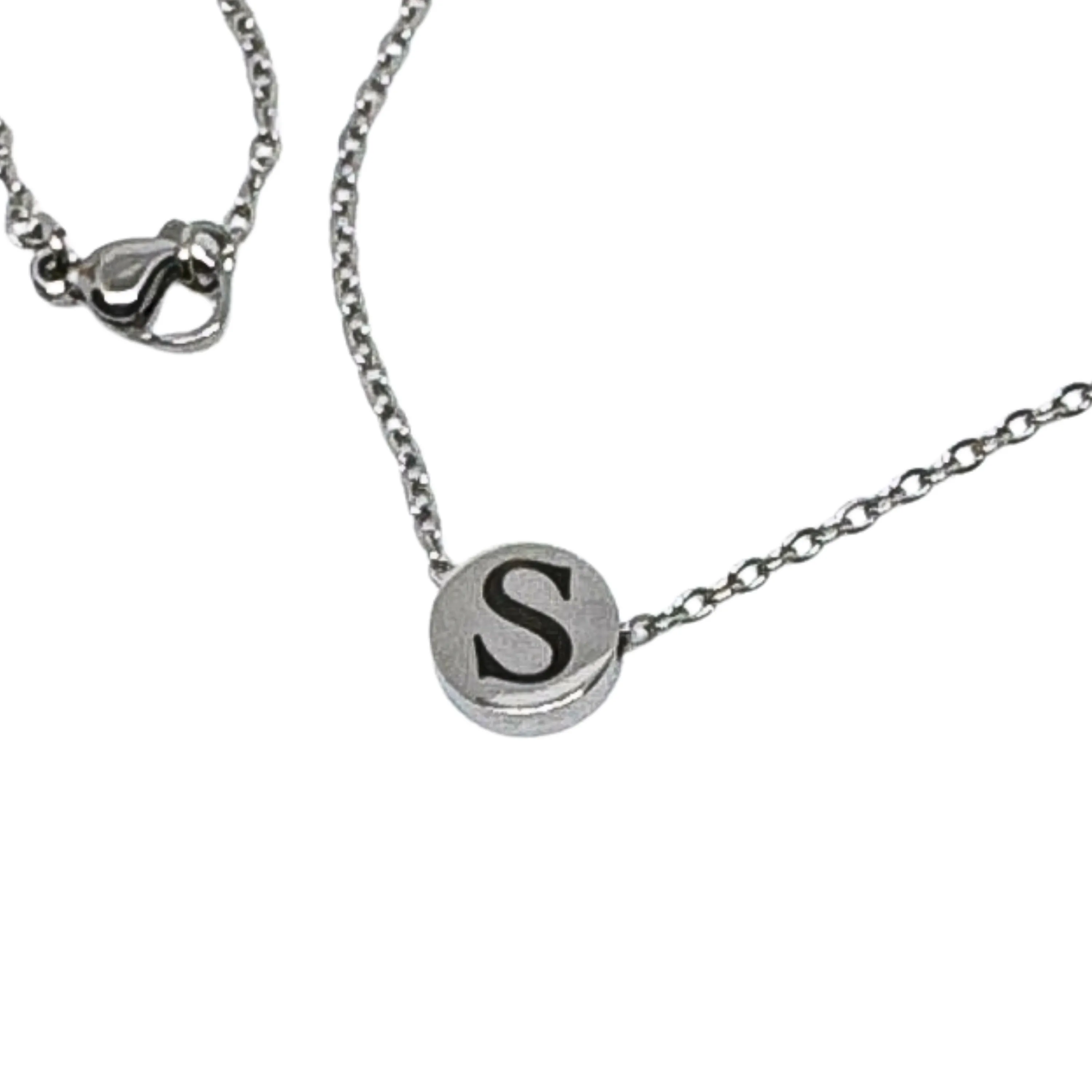 Minimalist Initial Necklace - Personalized Bead Pendant