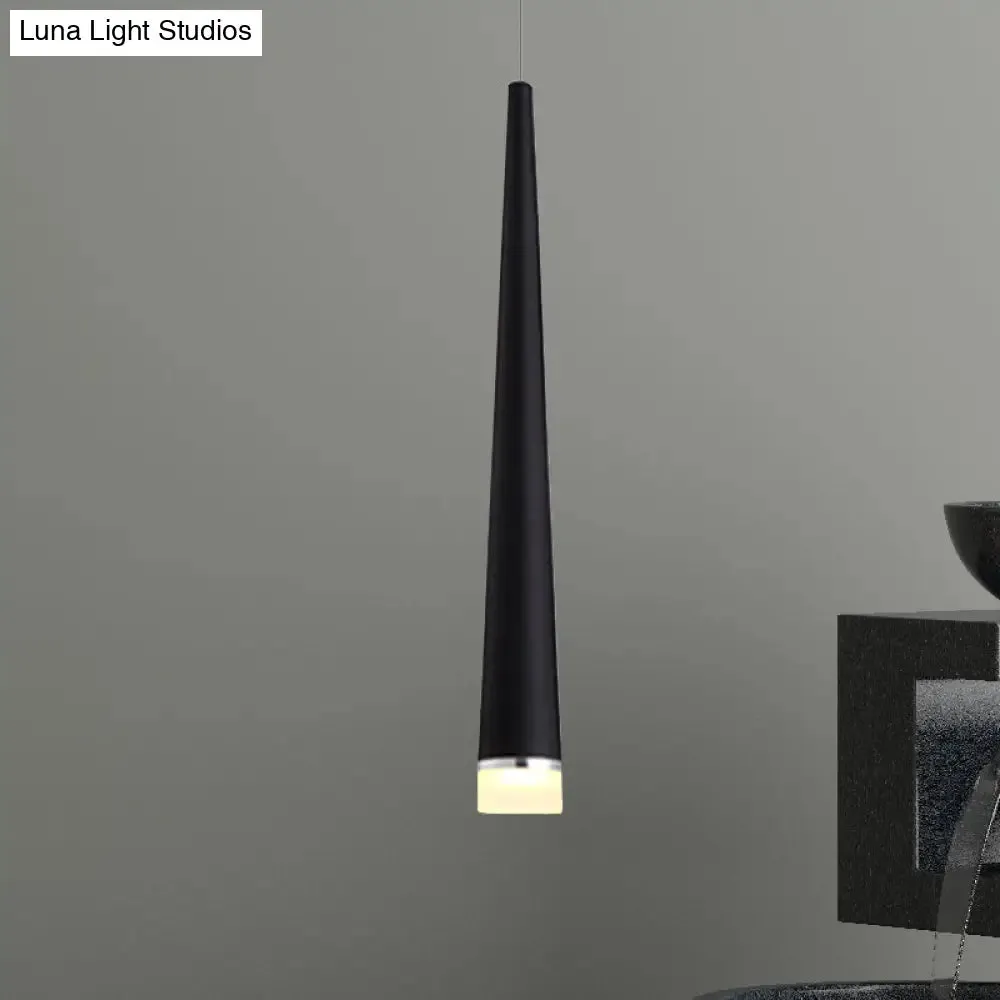 Minimalist LED Tapered Ceiling Light in White/Black with 3 Color Options