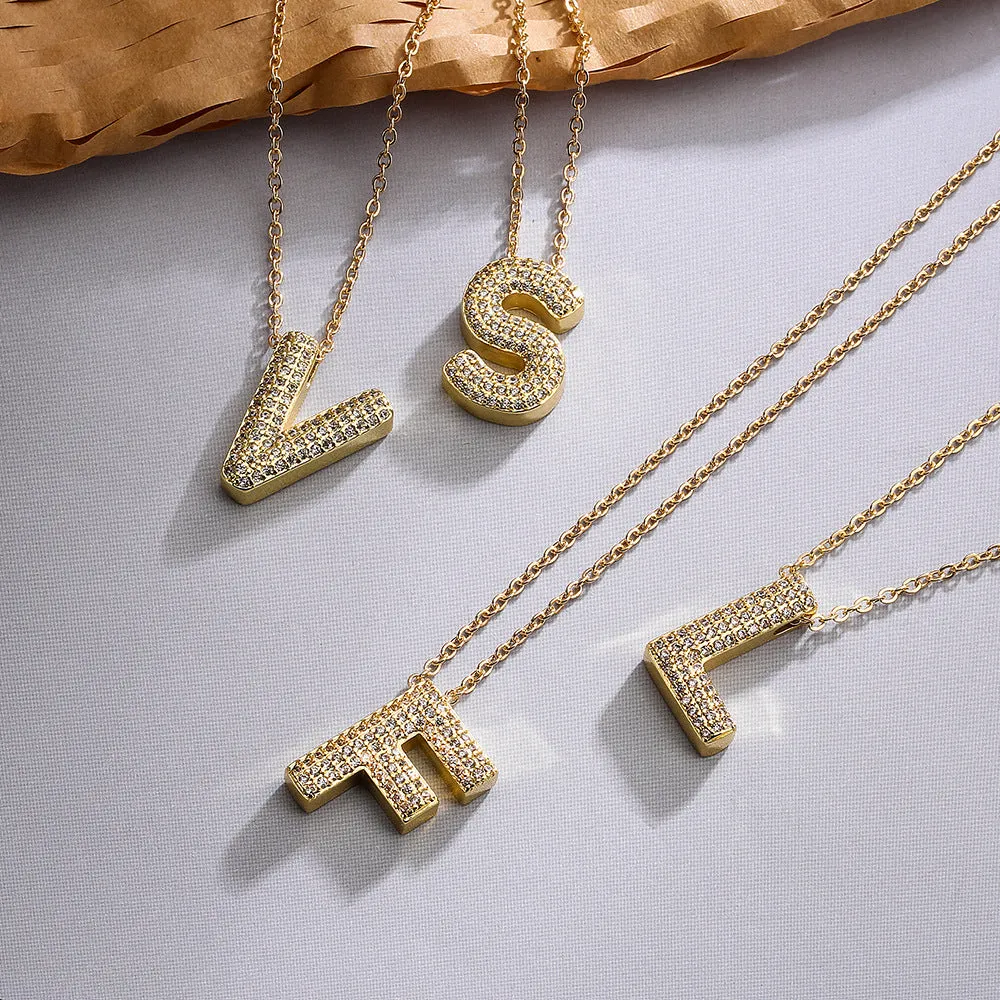 Minimalist Letter Geometric Copper Pendants