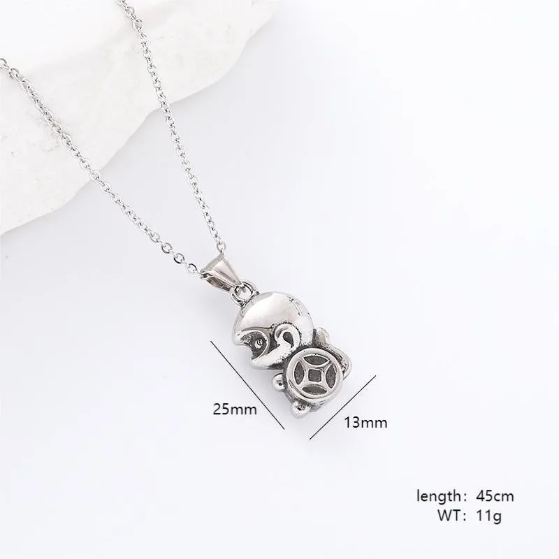 Minimalist Rabbit Chinese Zodiac Animal Stainless Steel Polishing Pendants