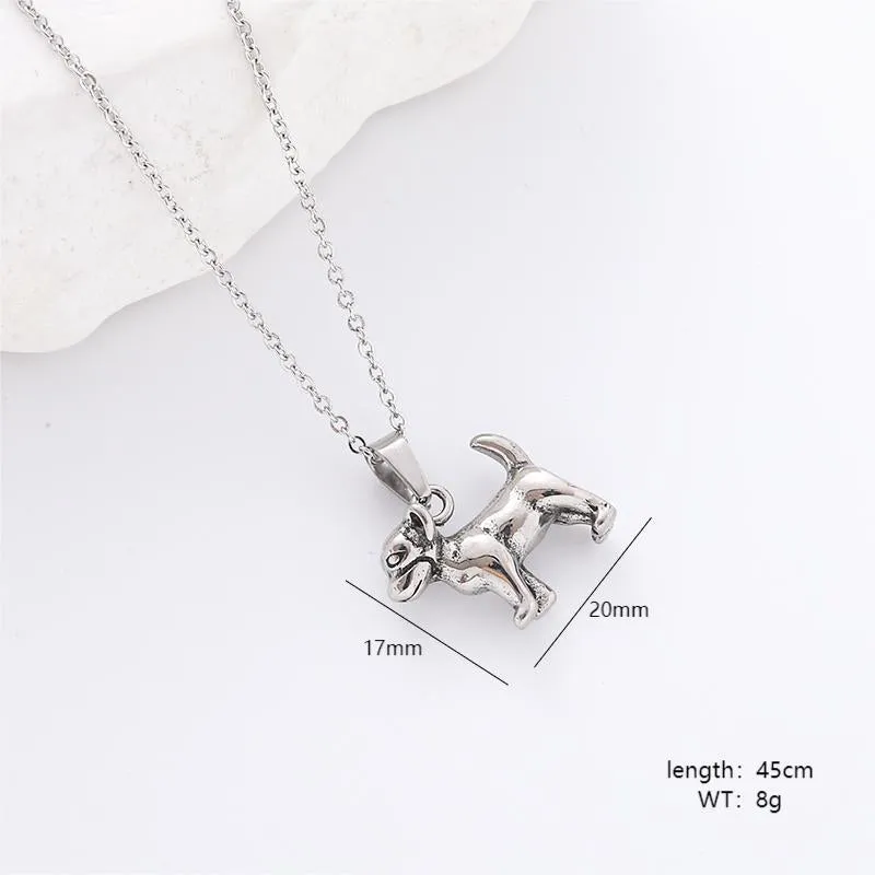 Minimalist Rabbit Chinese Zodiac Animal Stainless Steel Polishing Pendants