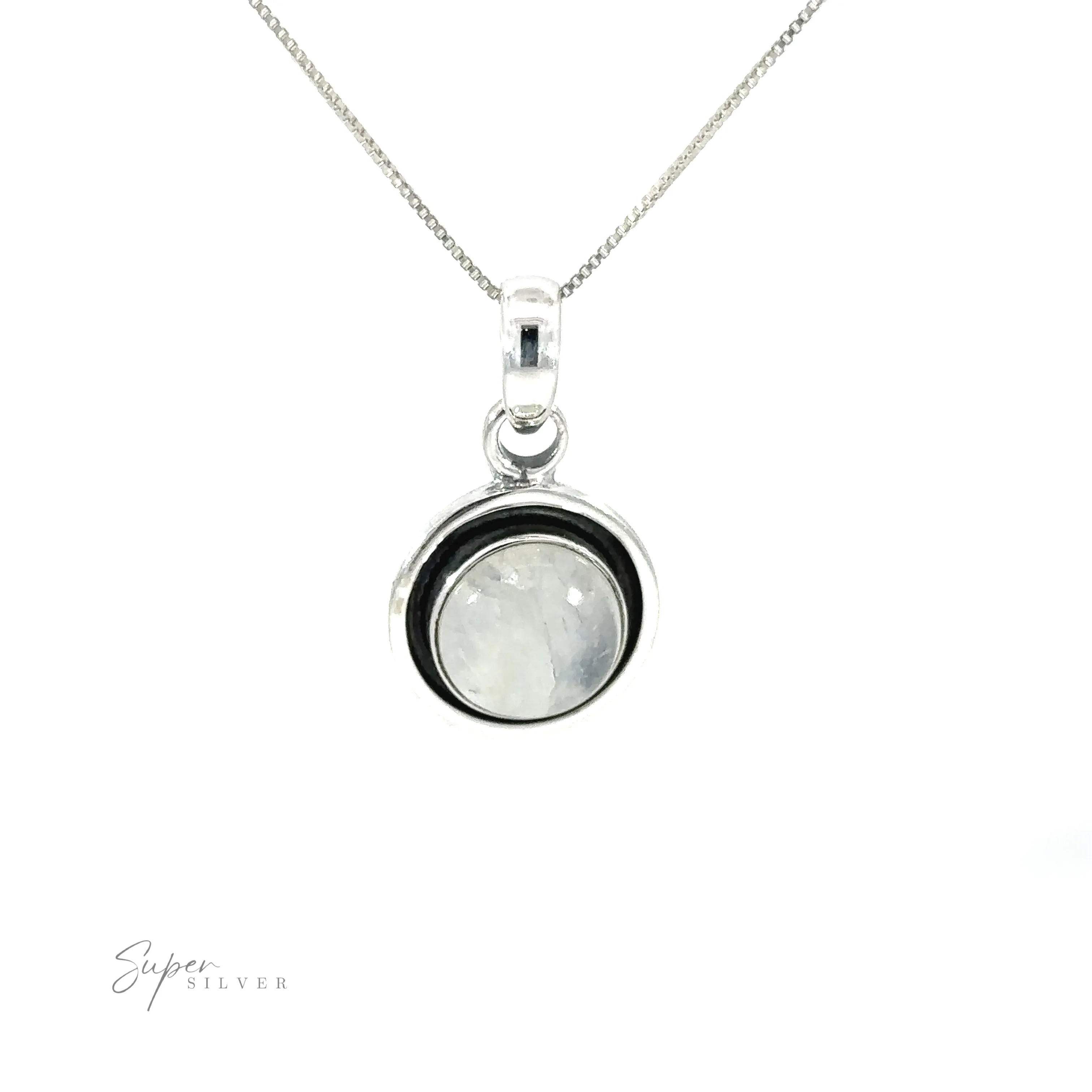 Minimalist Round Gemstone Pendant