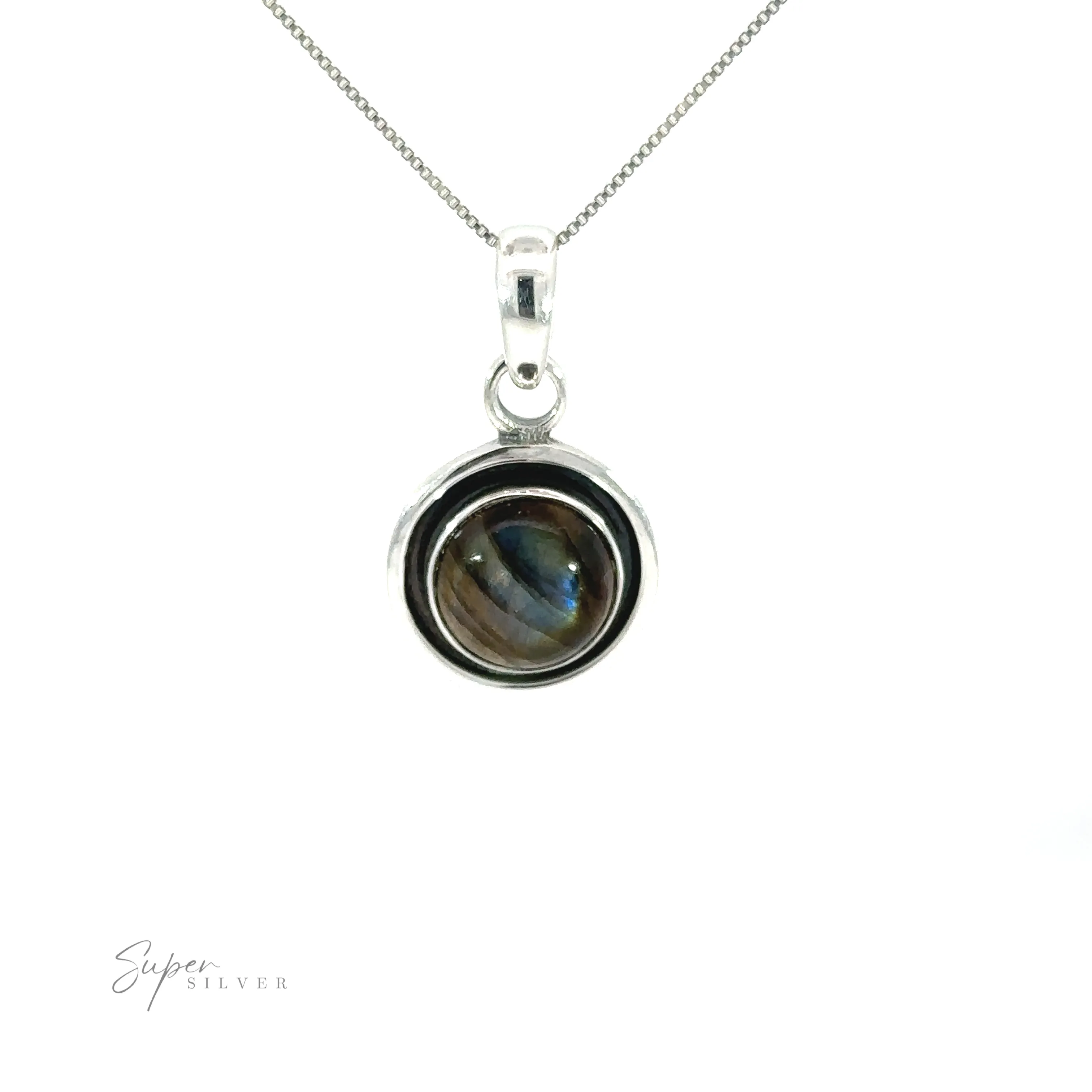 Minimalist Round Gemstone Pendant