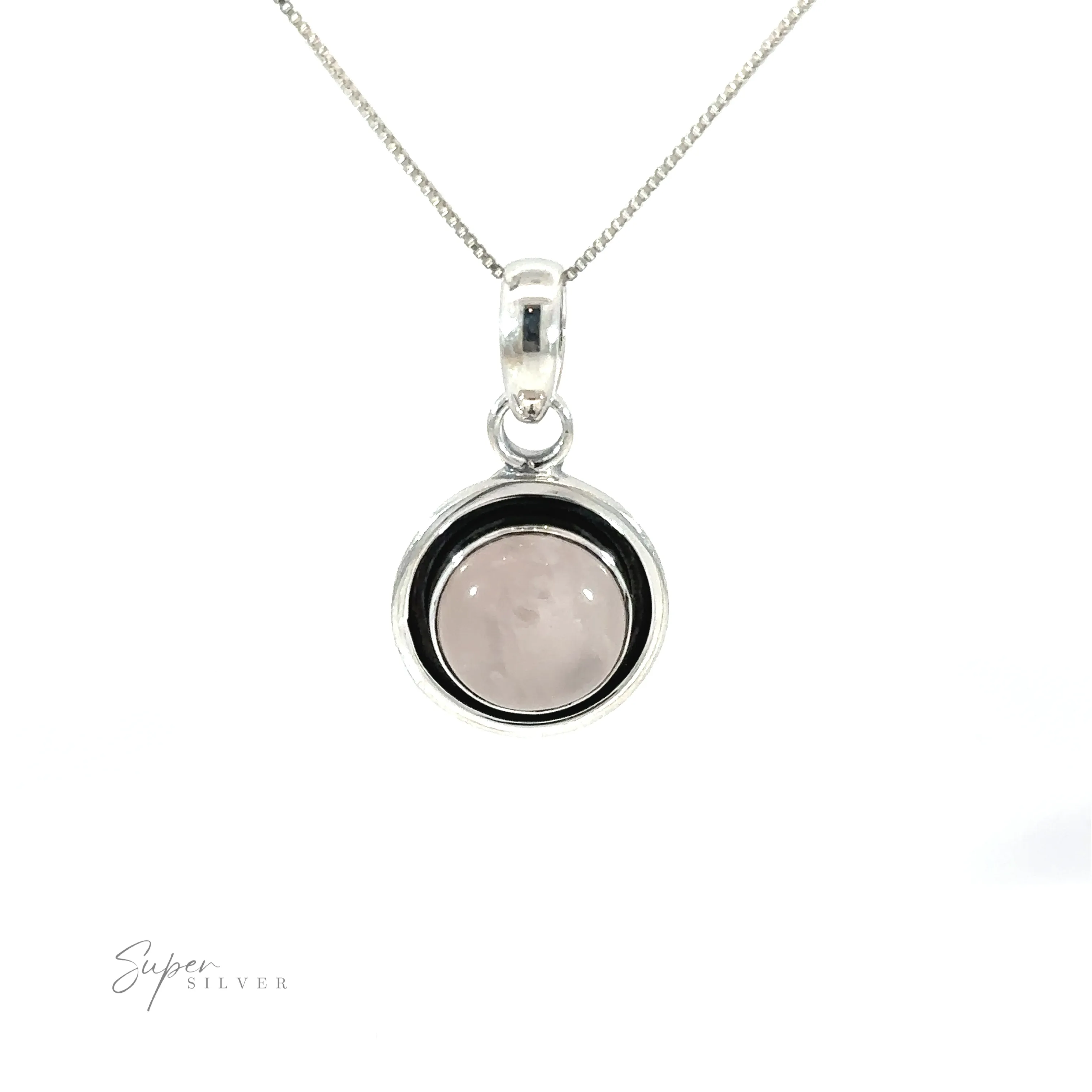 Minimalist Round Gemstone Pendant