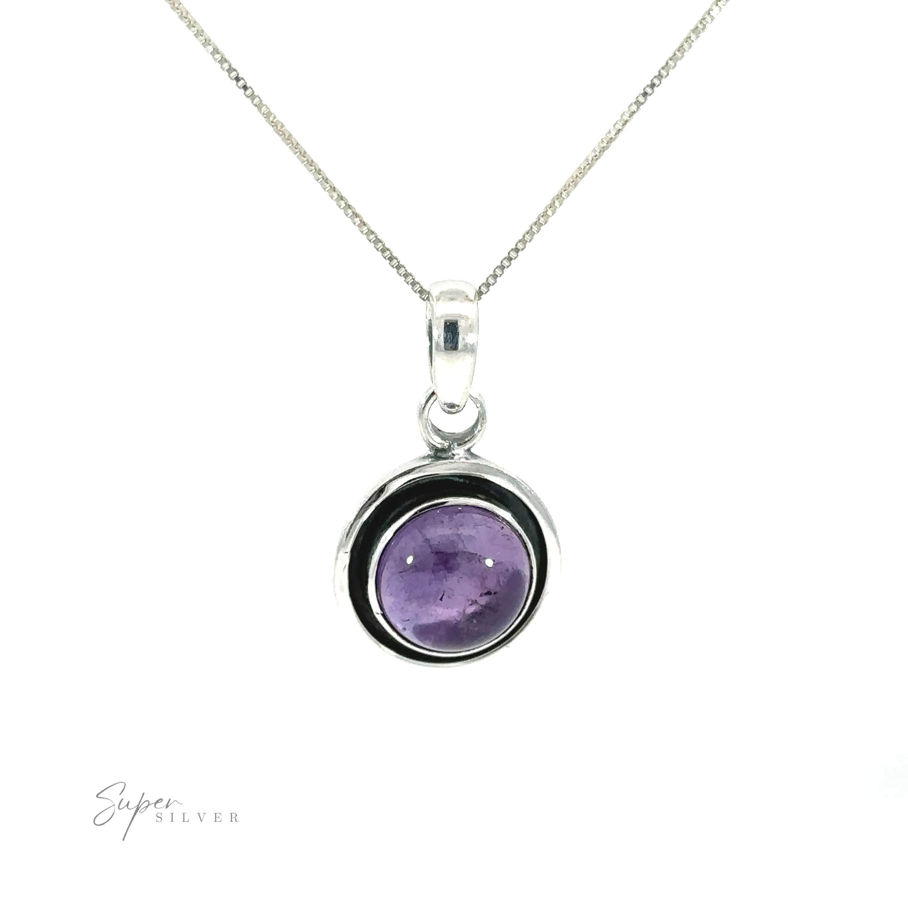 Minimalist Round Gemstone Pendant
