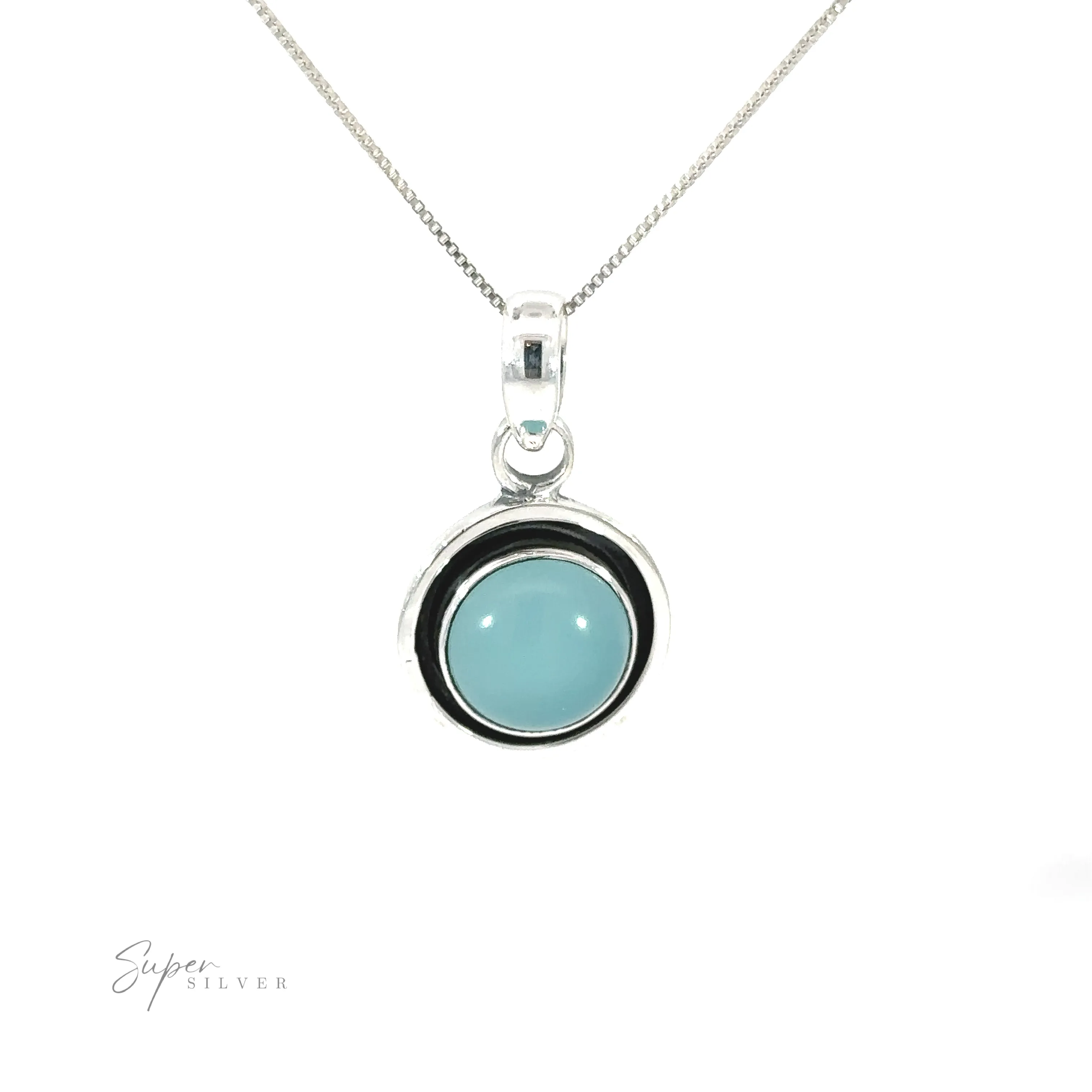 Minimalist Round Gemstone Pendant