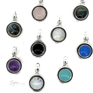 Minimalist Round Gemstone Pendant