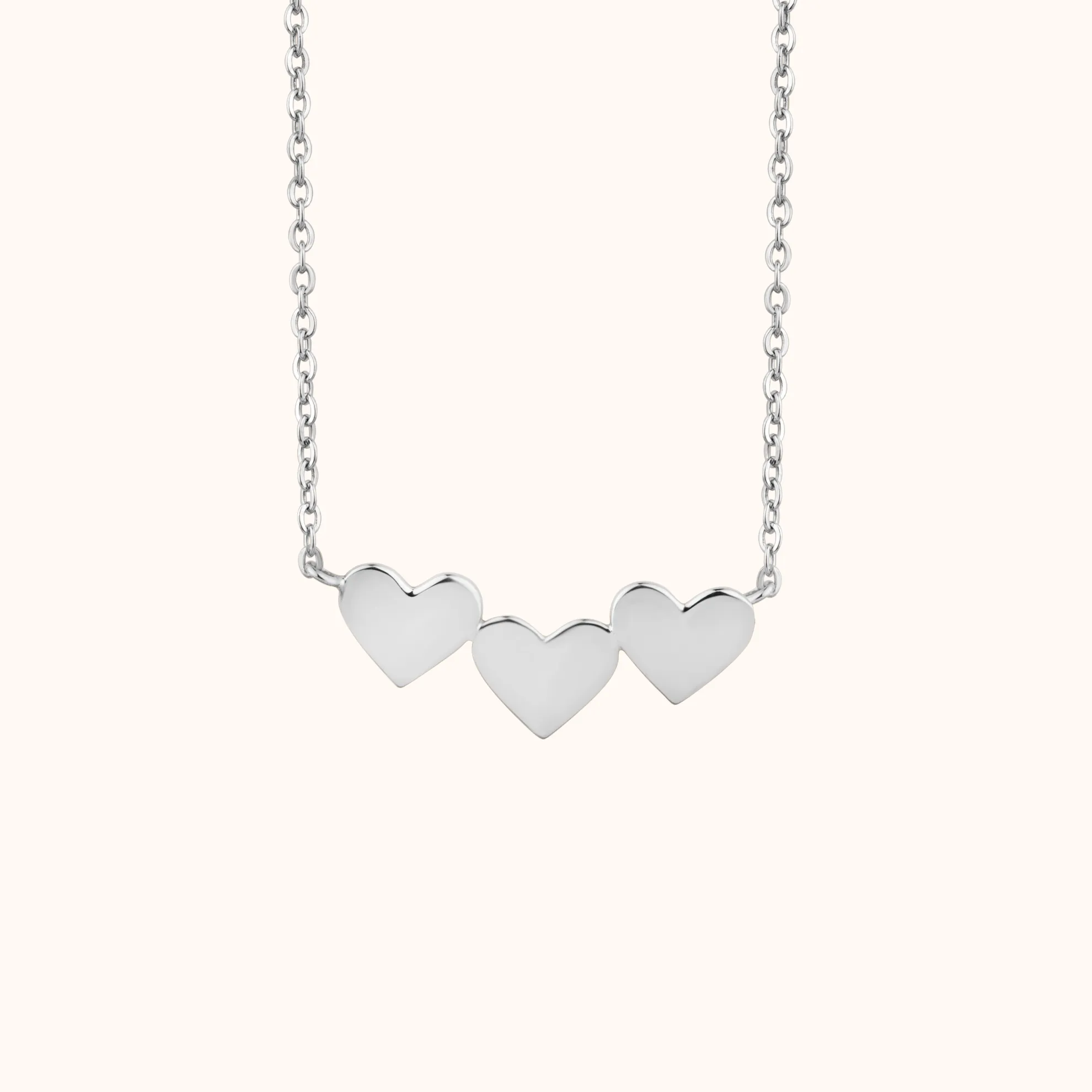 Minimalist Triple Heart Charm Necklace