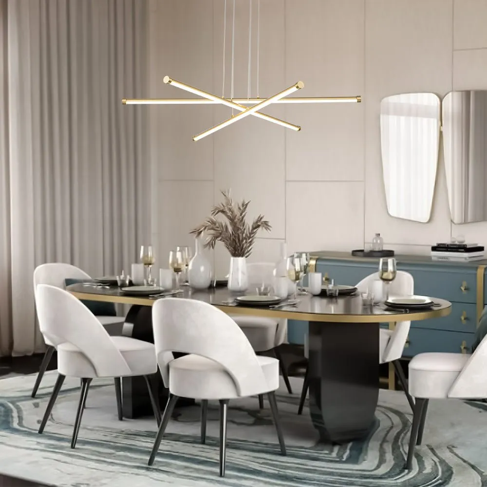Modern Minimalist 3-Light LED Linear Chandelier
