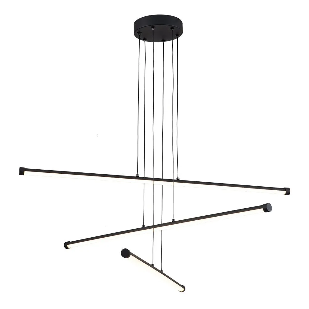 Modern Minimalist 3-Light LED Linear Chandelier