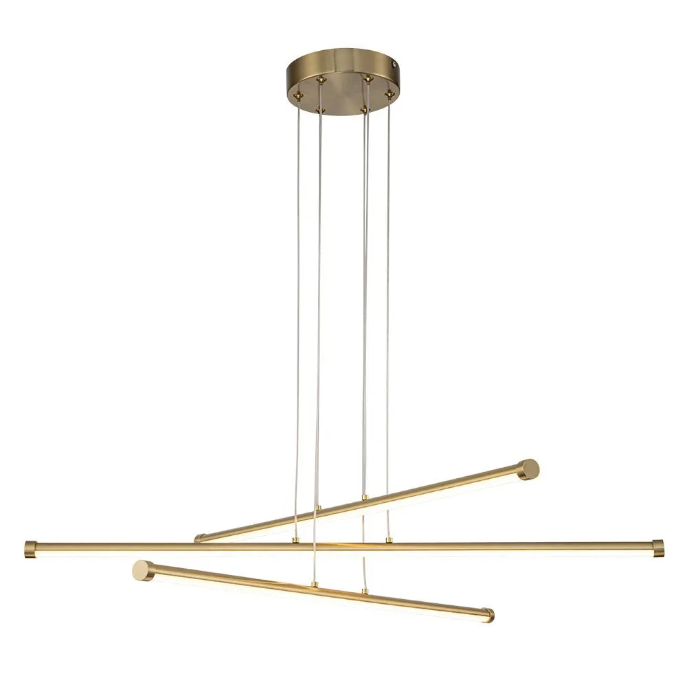 Modern Minimalist 3-Light LED Linear Chandelier