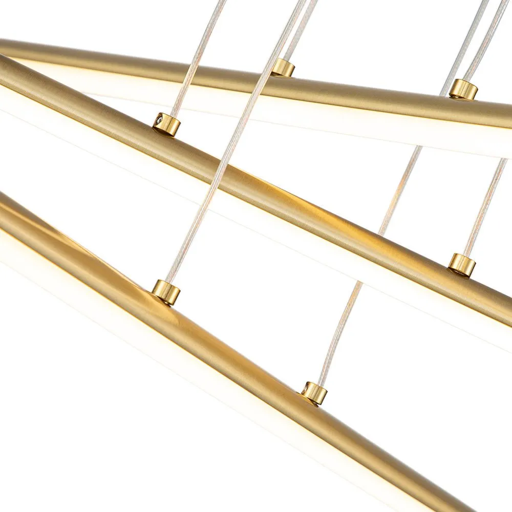 Modern Minimalist 3-Light LED Linear Chandelier