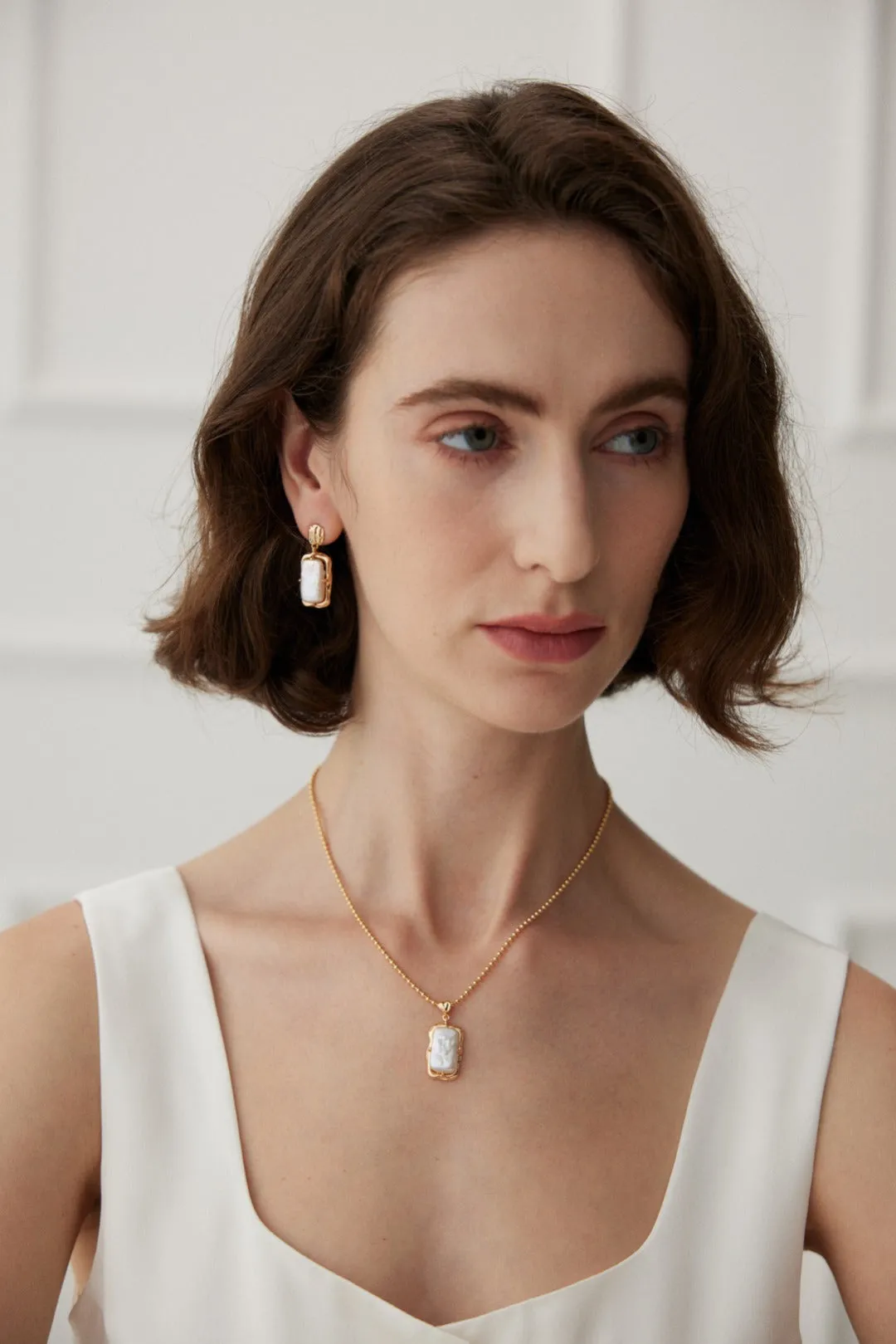 Natural Baroque Pearl Drop Earrings in Sterling Silver Gold Plated