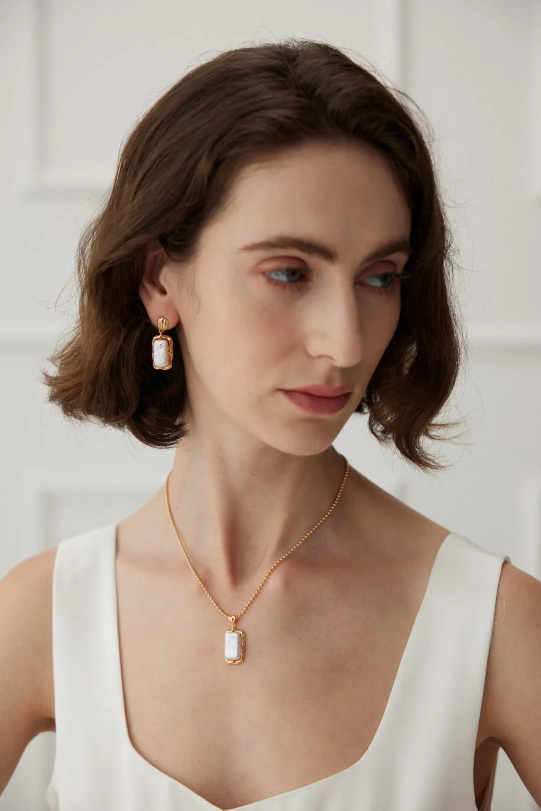 Natural Baroque Pearl Drop Earrings in Sterling Silver Gold Plated