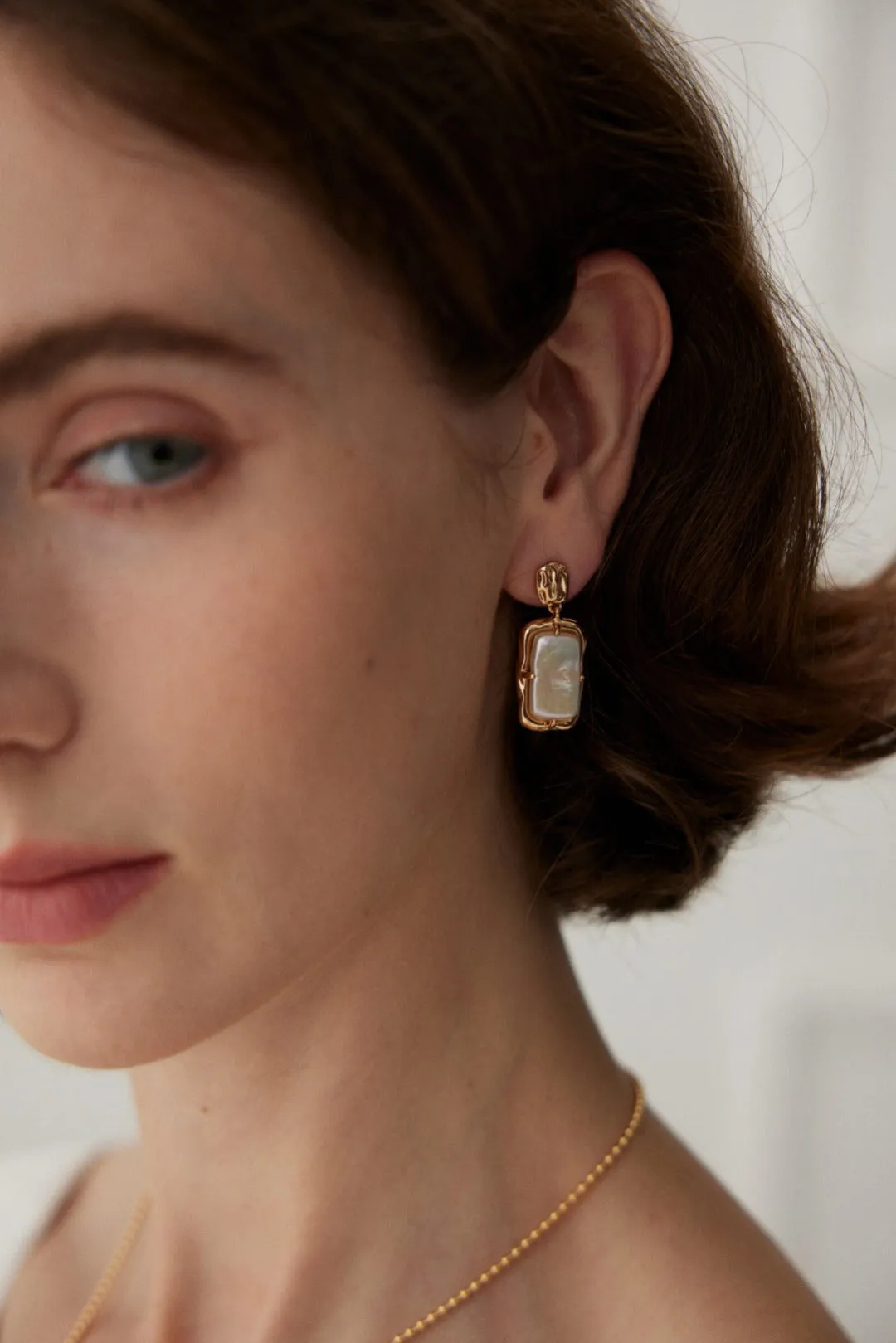 Natural Baroque Pearl Drop Earrings in Sterling Silver Gold Plated