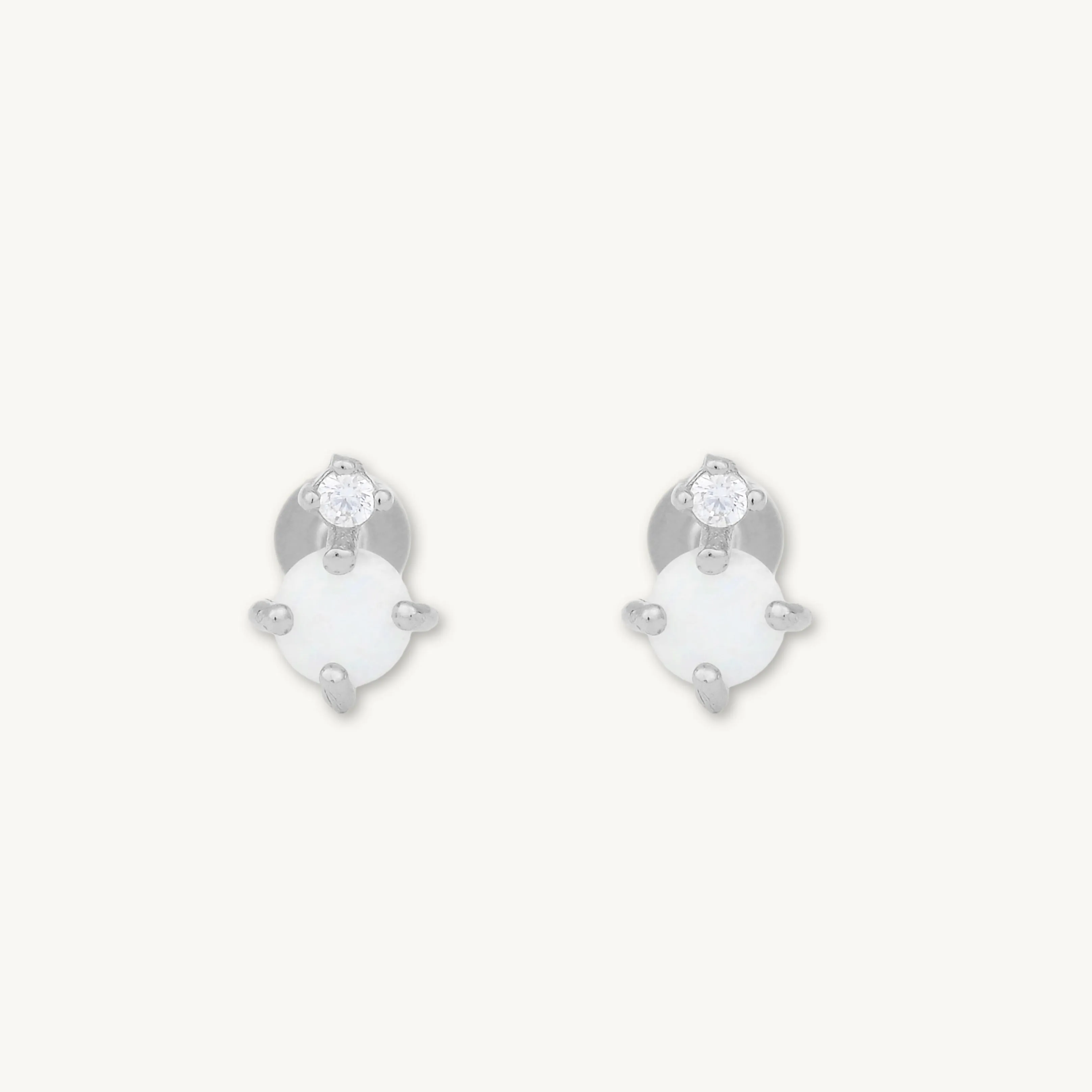 Opal Sapphire Flat Back Earrings