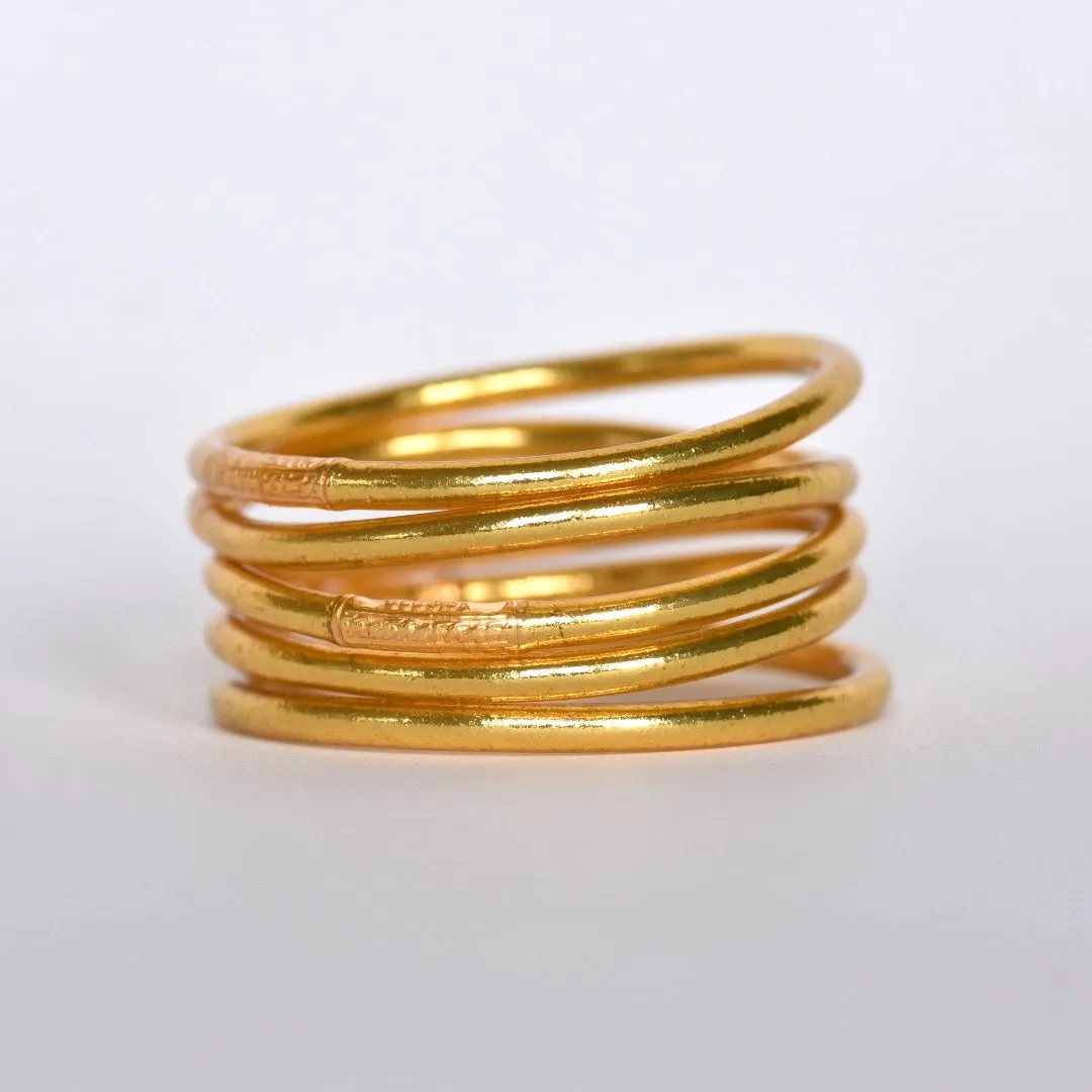 Original Gold Leaf Temple Bangle with Mantra | Classic Gold