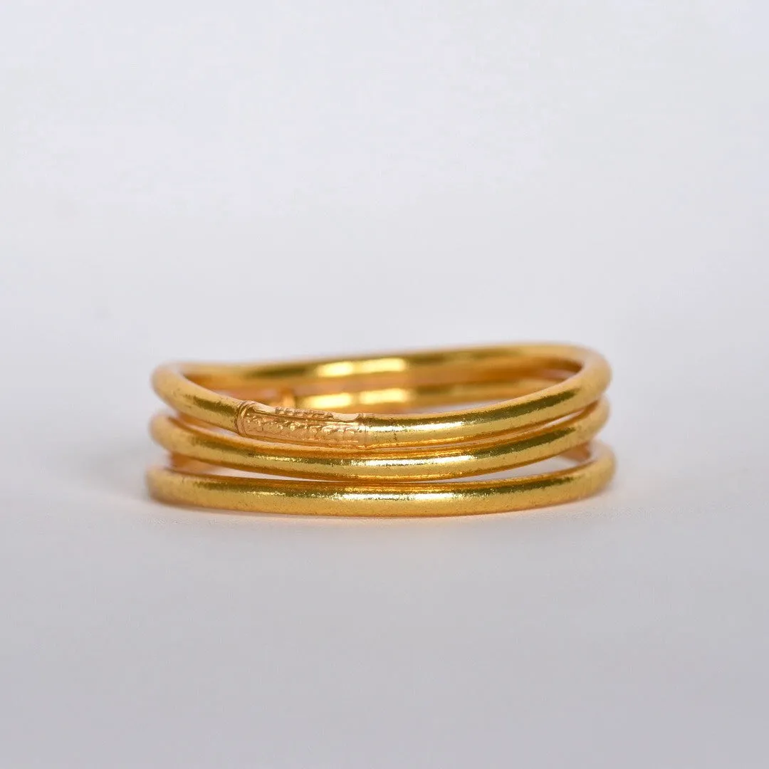 Original Gold Leaf Temple Bangle with Mantra | Classic Gold