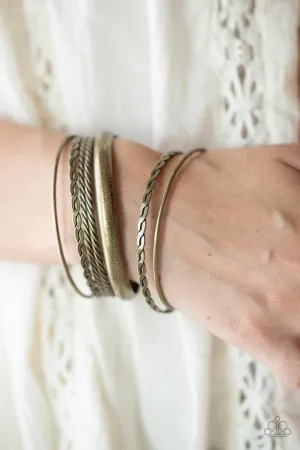 Paparazzi Bracelet ~ Trophy Texture - Brass