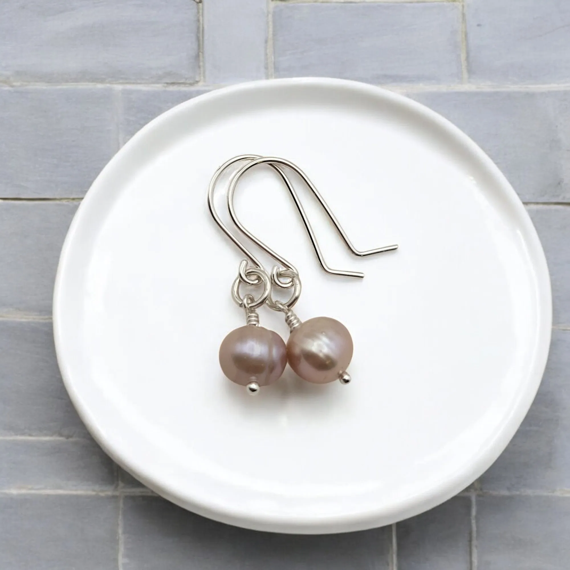 Pearl - Silver & Purple Lavendar Dangle