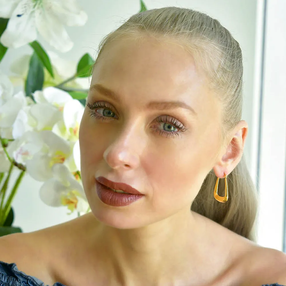 Photon Alyssa Hoop Gold Layered Earrings