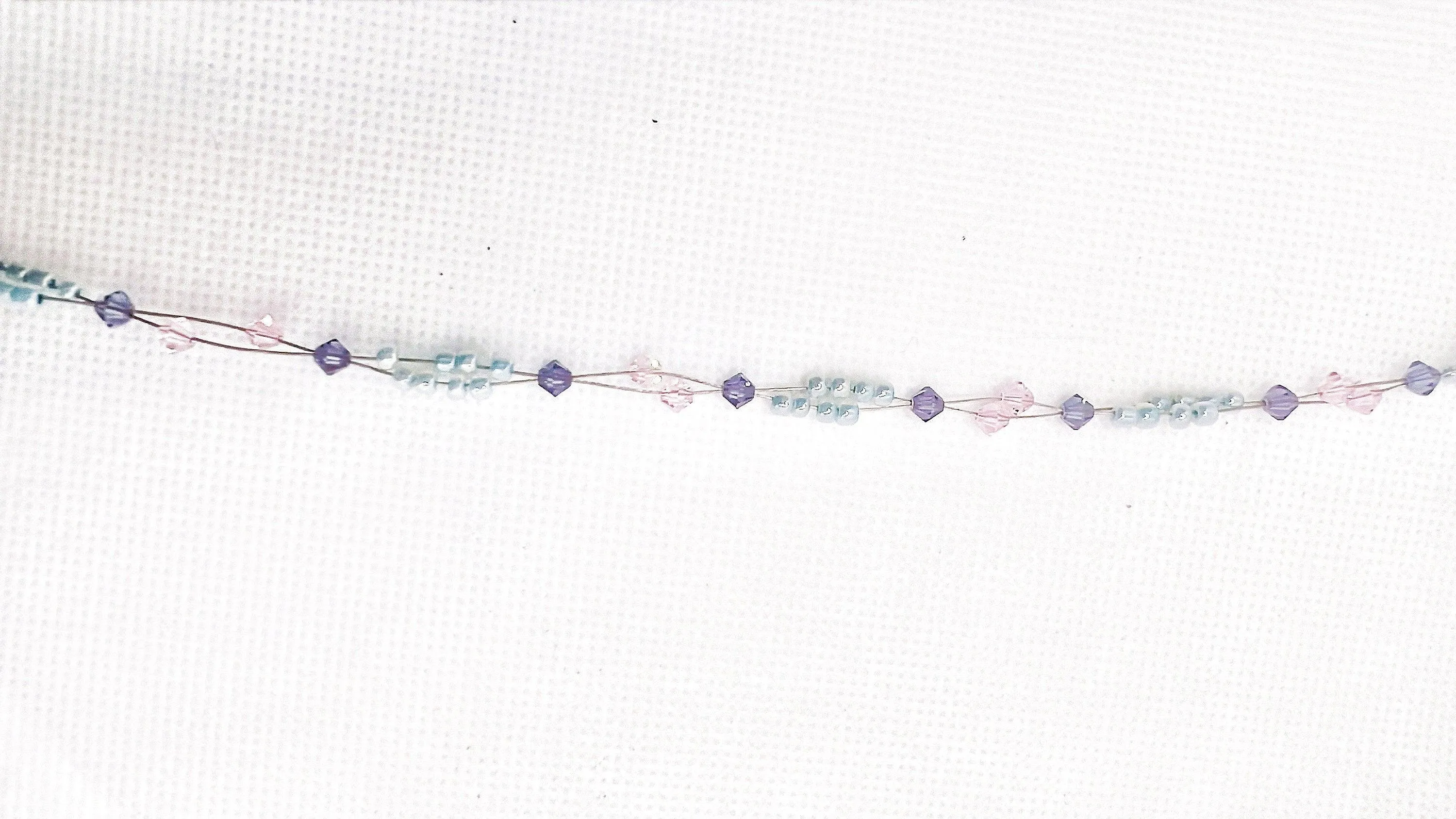 Pink Lavender Crystal Minimalist Anklet