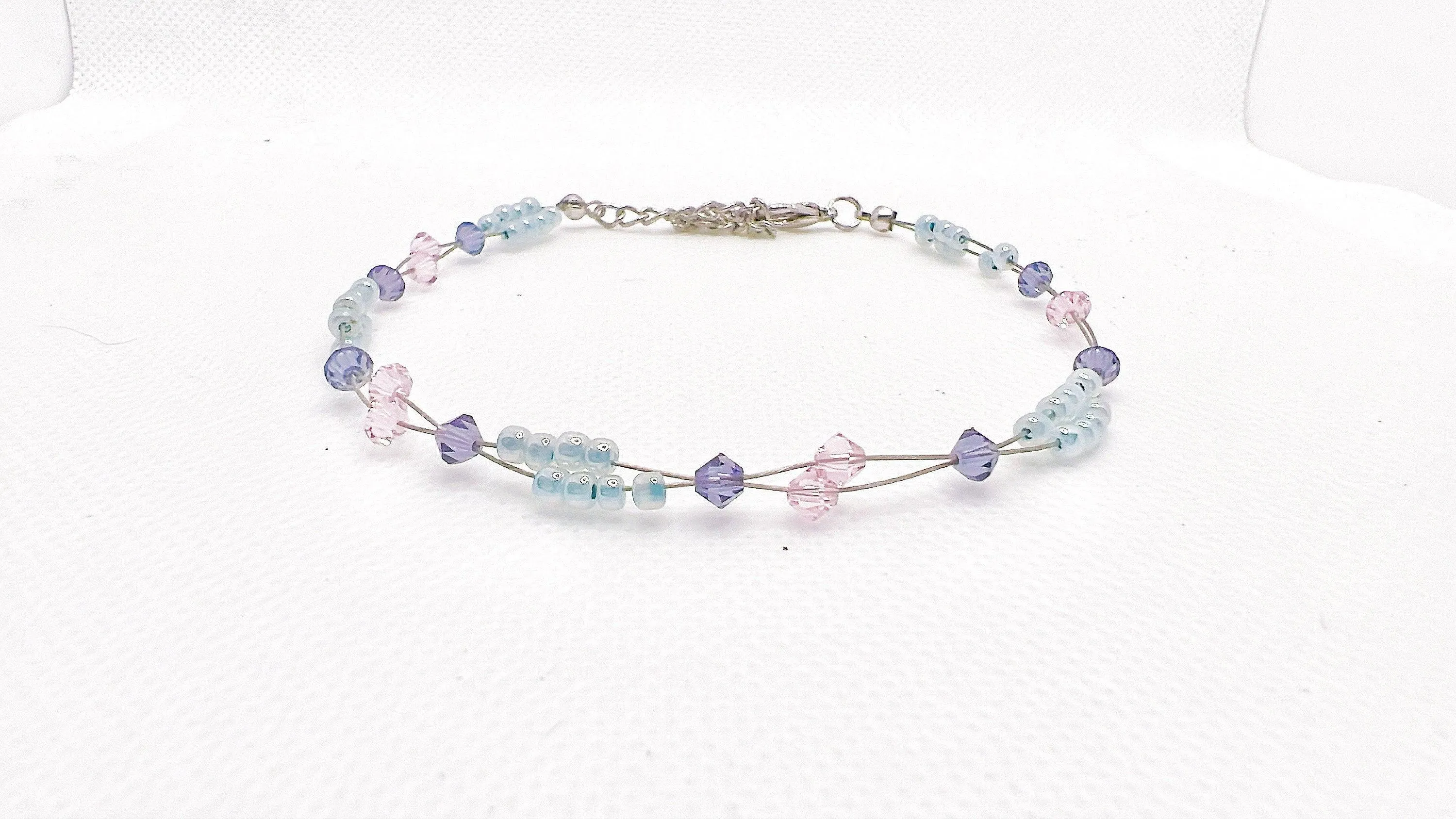 Pink Lavender Crystal Minimalist Anklet