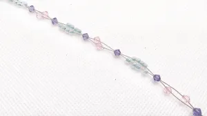 Pink Lavender Crystal Minimalist Anklet