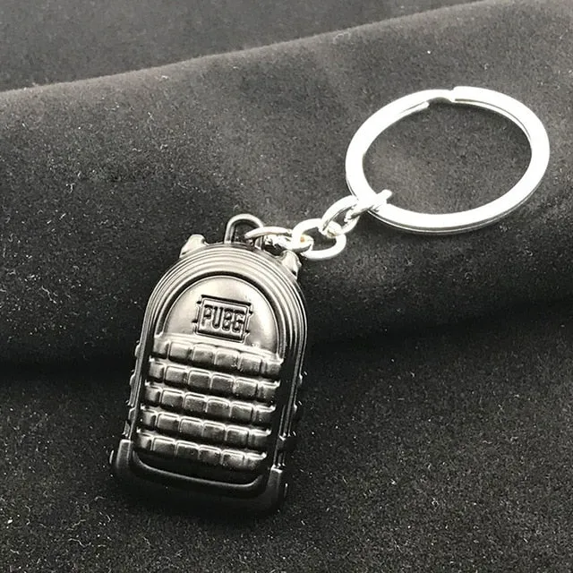 PUBG Copper Keychain Helmet And Guns