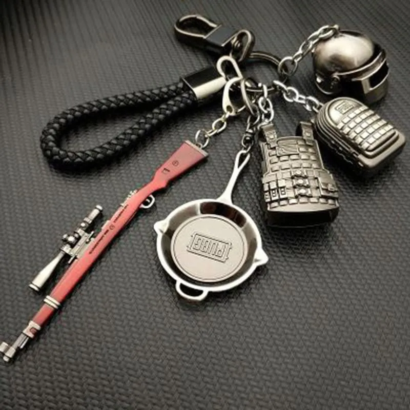 PUBG Copper Keychain Helmet And Guns