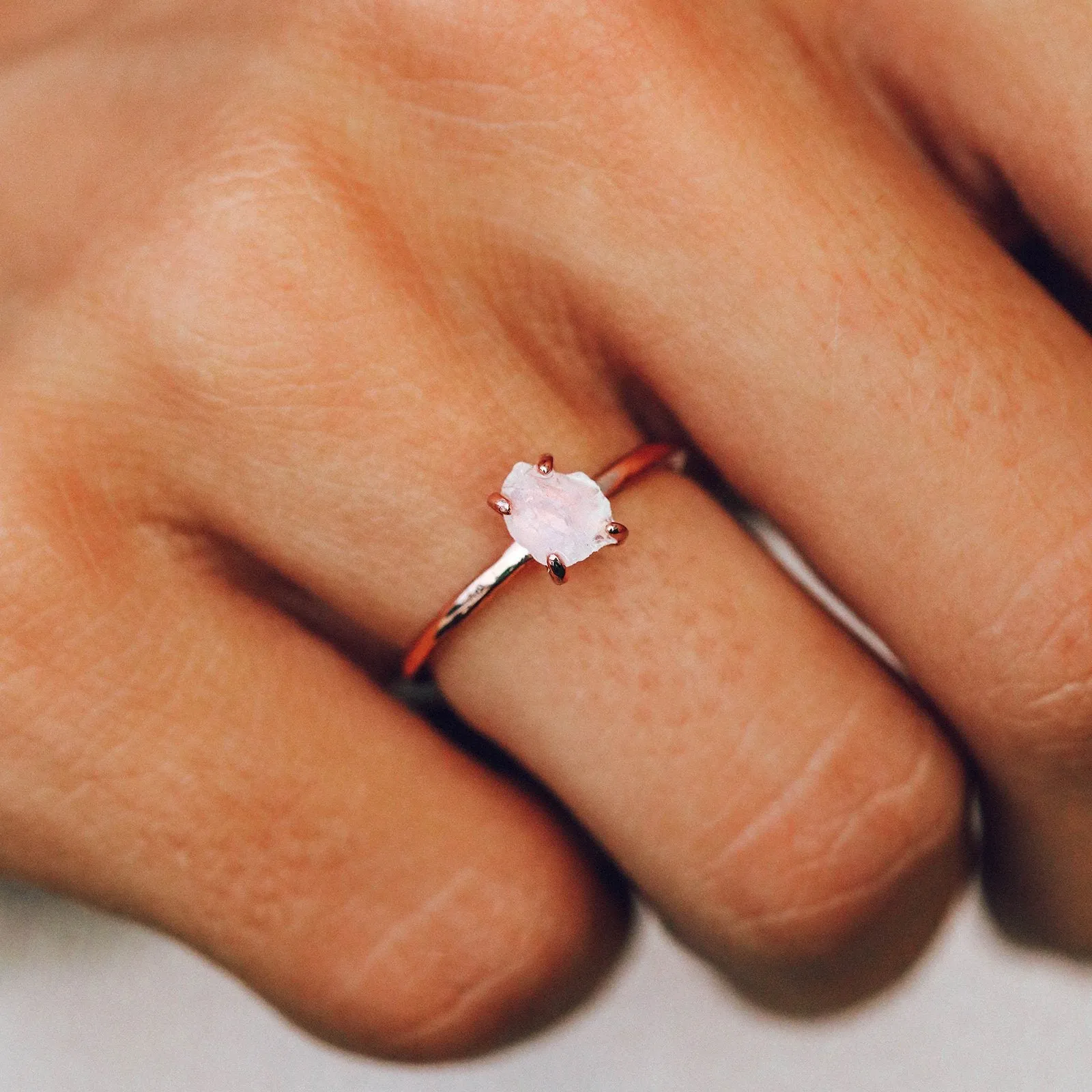 Raw Crystal Ring   Earring Set