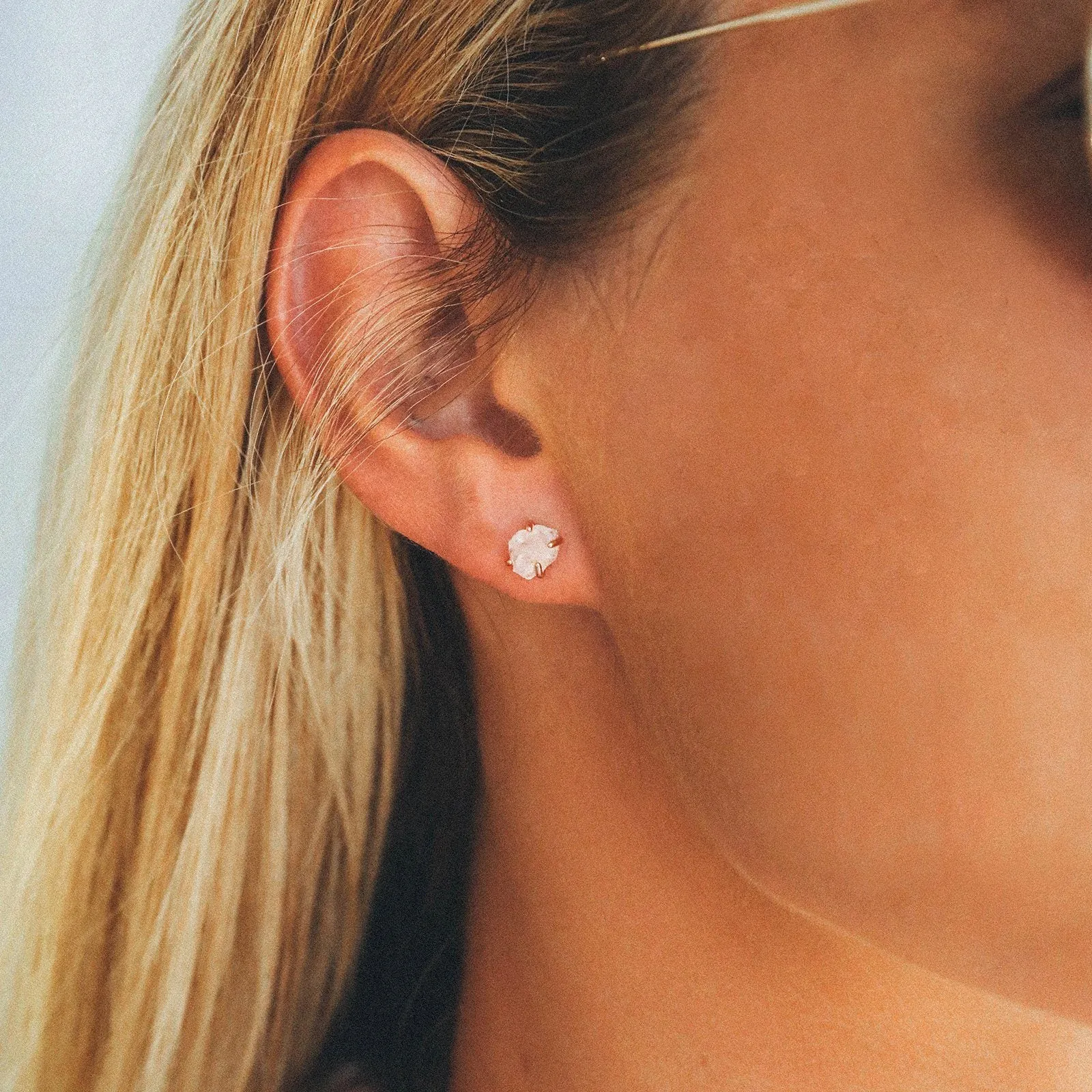 Raw Crystal Ring   Earring Set