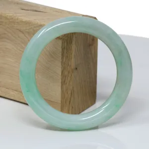 RealJade® Classic Bangle Genuine Burmese Green Jadeite Jade Bangle Bracelet ( 57.1 mm) #314