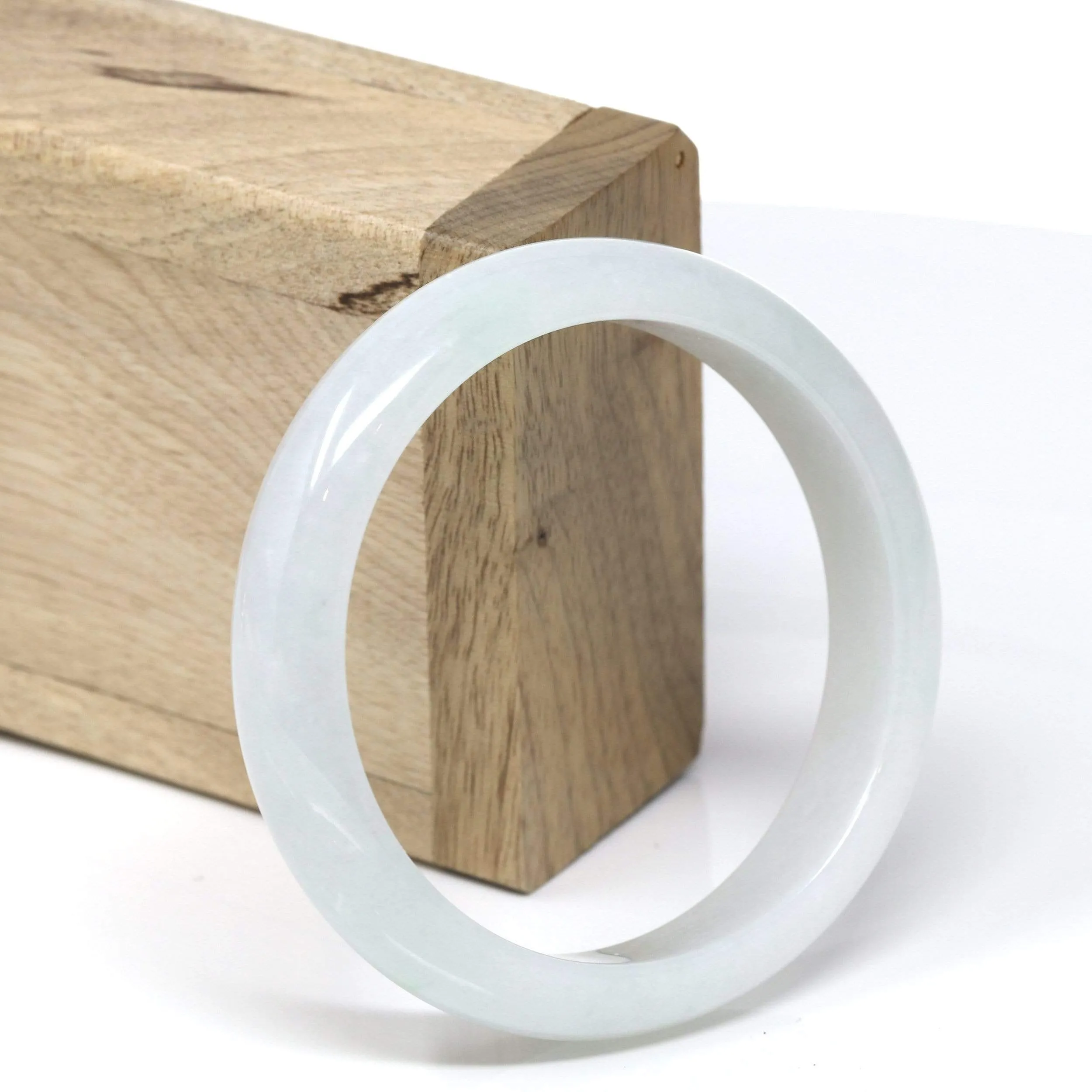 RealJade® "Classic Bangle" Genuine Burmese Jadeite Jade Bangle Bracelet (56.9 mm) #540