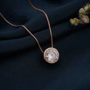 Rose Gold Classic Solitaire Bezel Pendant