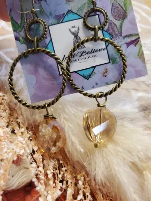 Round loop Iridescent Earring