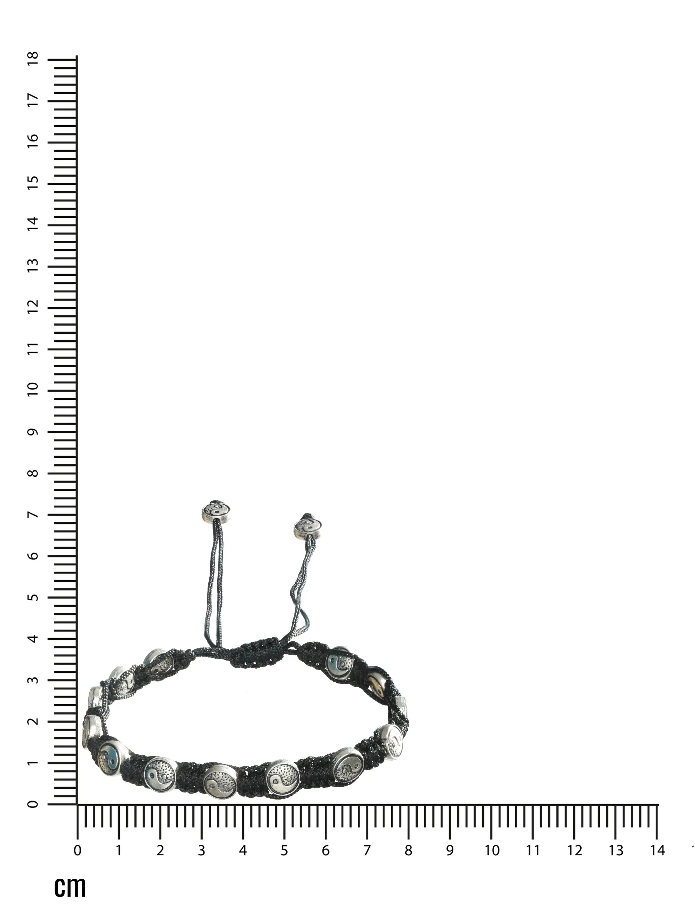 Set Of 3 Silver-Toned & Black Beaded Tribal Thread Anklets/Bracelet