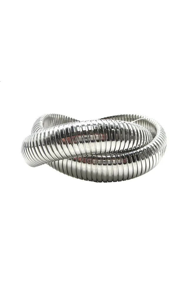 Silver 3 Interlocked Bangles