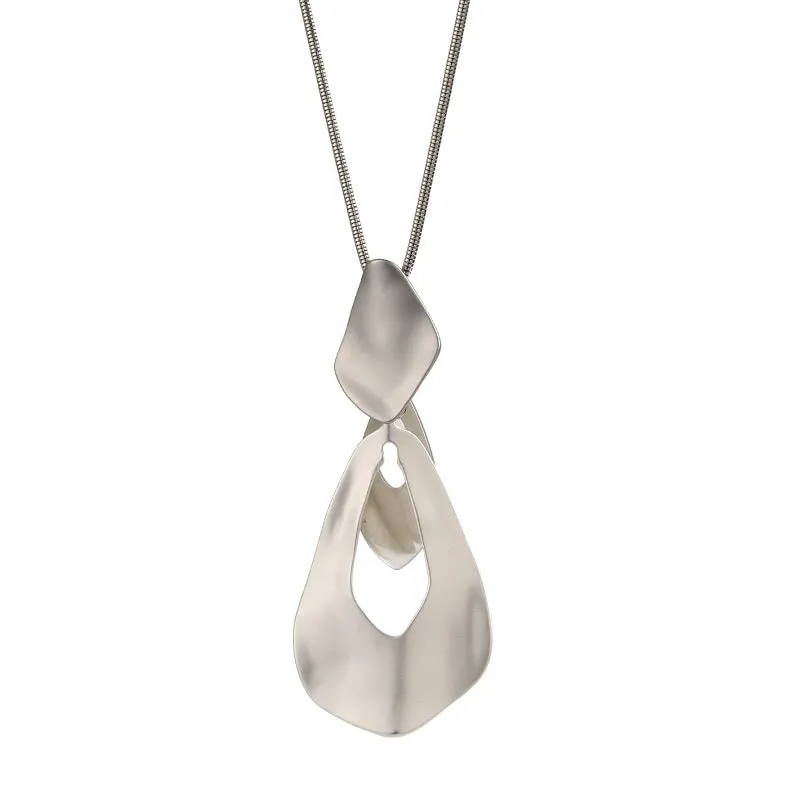 Silver Long Chains Necklace Fashion Accessories Pendants Jewelry