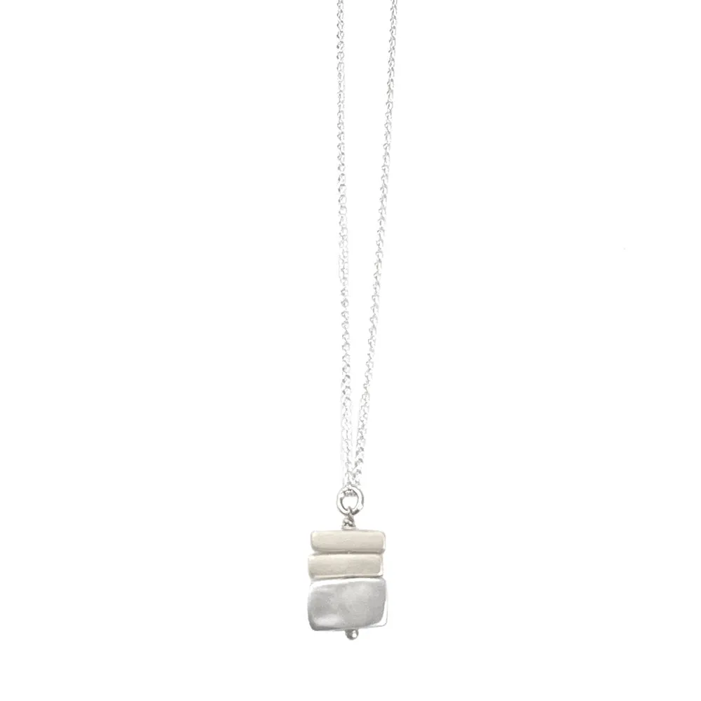 Silver Stacked Bars Necklace