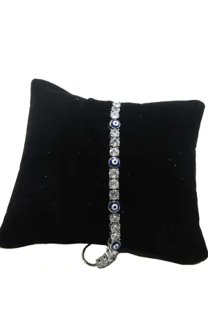 Sliding CZ EE Bracelet Silver