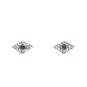 Small Eyes Sterling Silver Earrings  plated in Rhodium