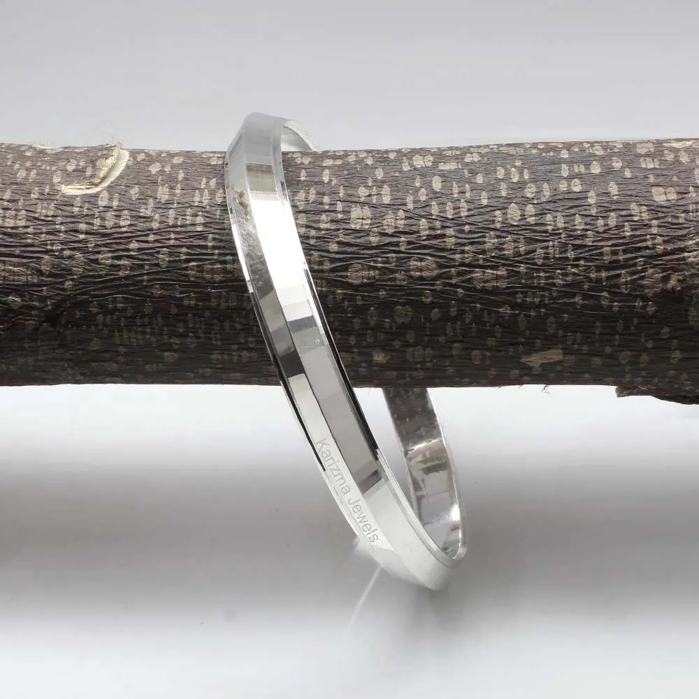 Solid 999 Fine Silver Men's solid Kada Bangle Bracelet