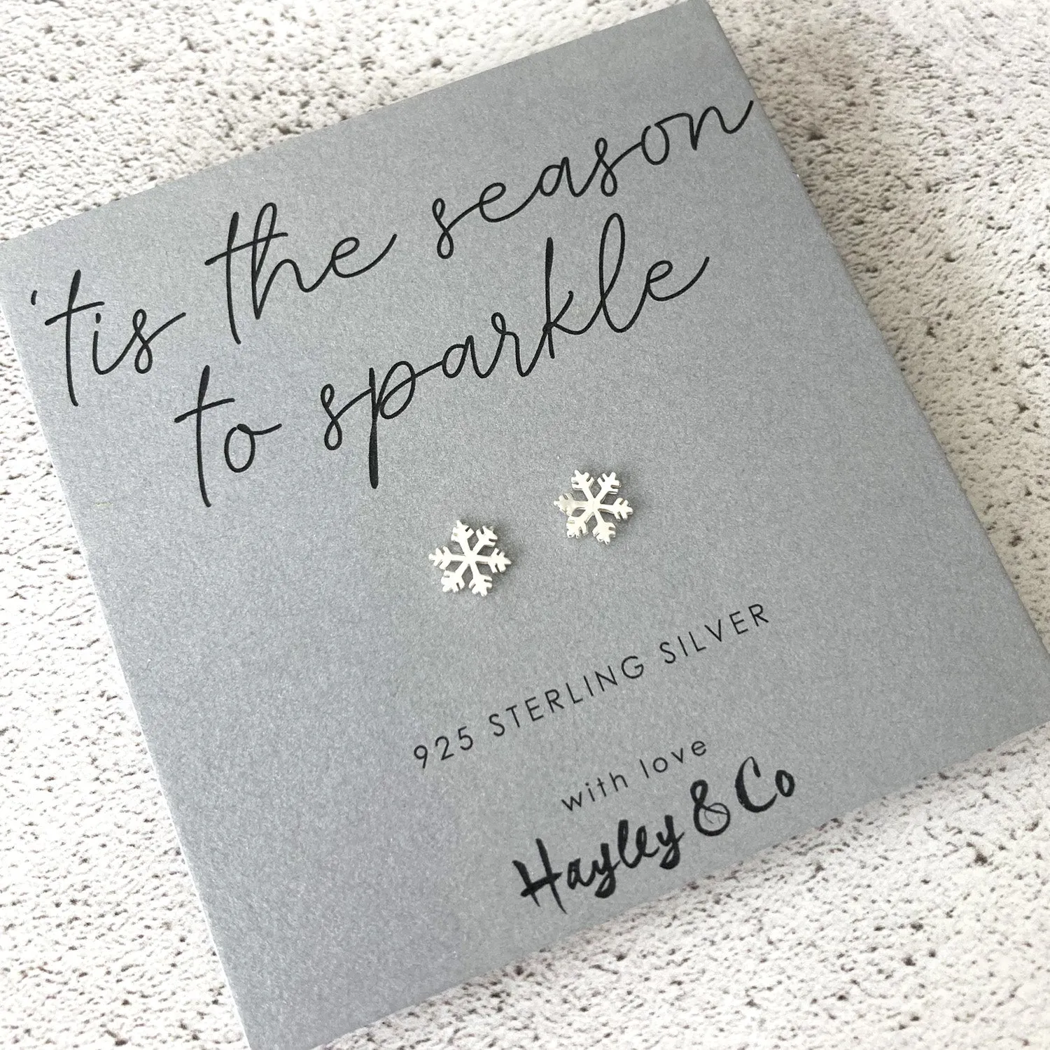 Sparkly Snowflake Sterling Silver Earrings
