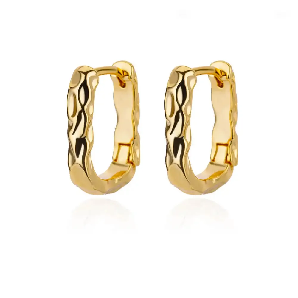 Stainless Steel Hoop Earrings for Women Luxury Gold Color