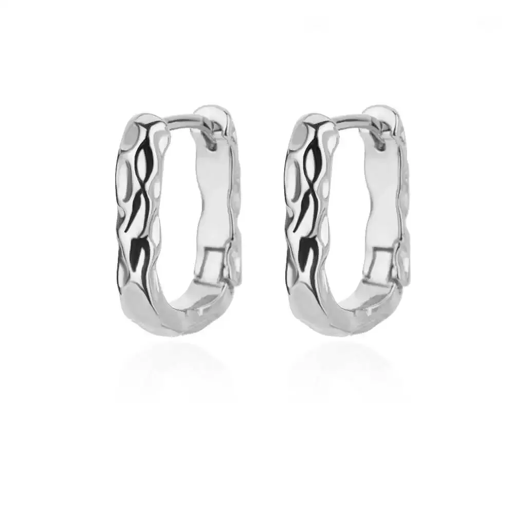 Stainless Steel Hoop Earrings for Women Luxury Gold Color